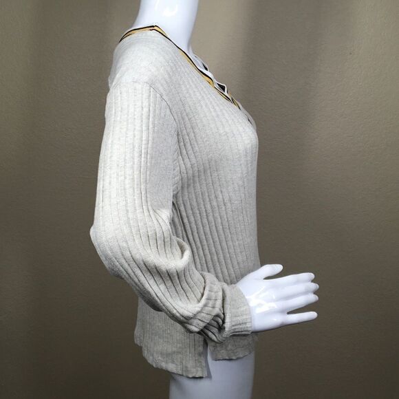Varsity Stripe Ribbed Sweater C2 - Picture 3 of 8